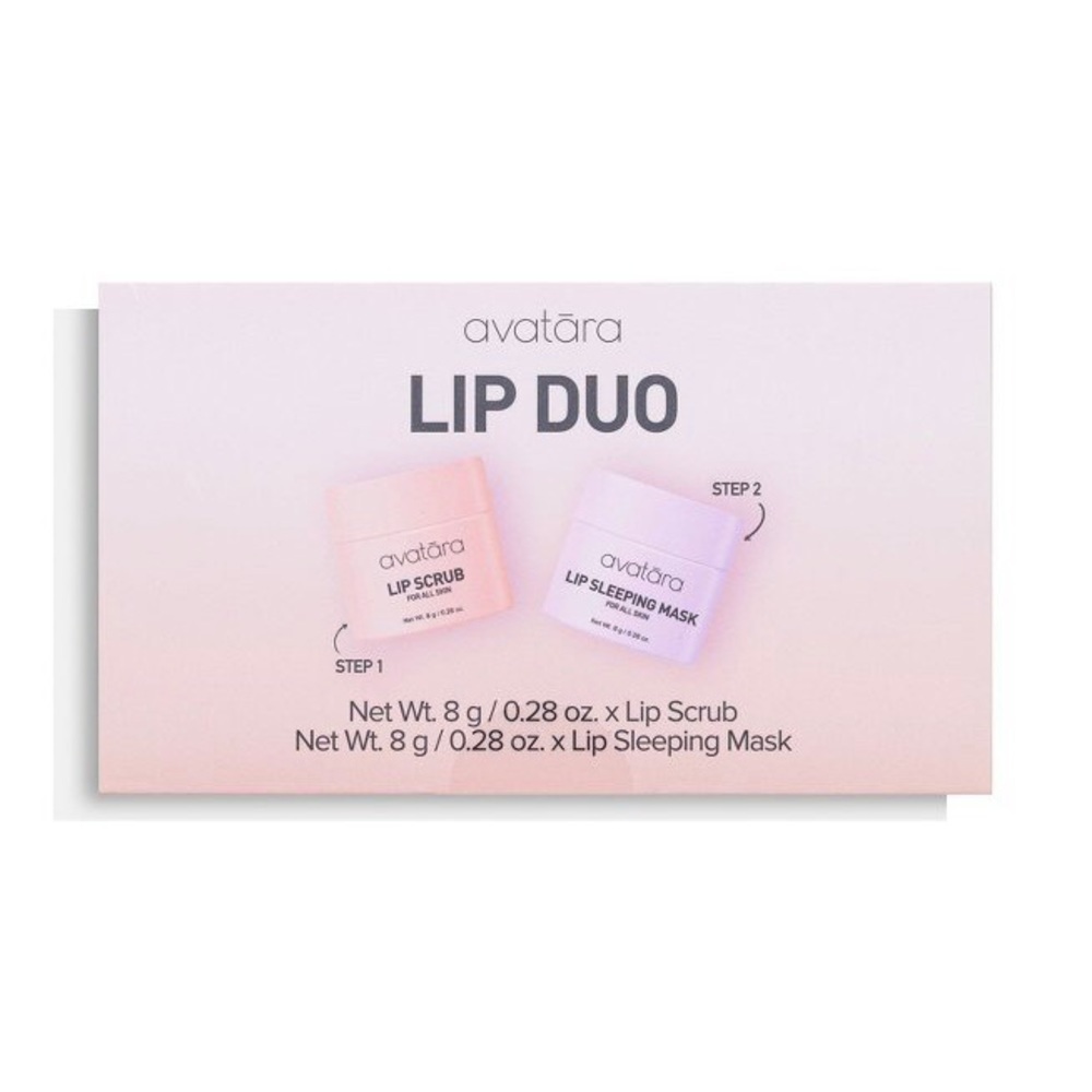 Avatara Lip Duo Set/ Includes 8 ounce lip scrub & 8 ounce lip sleeping mask